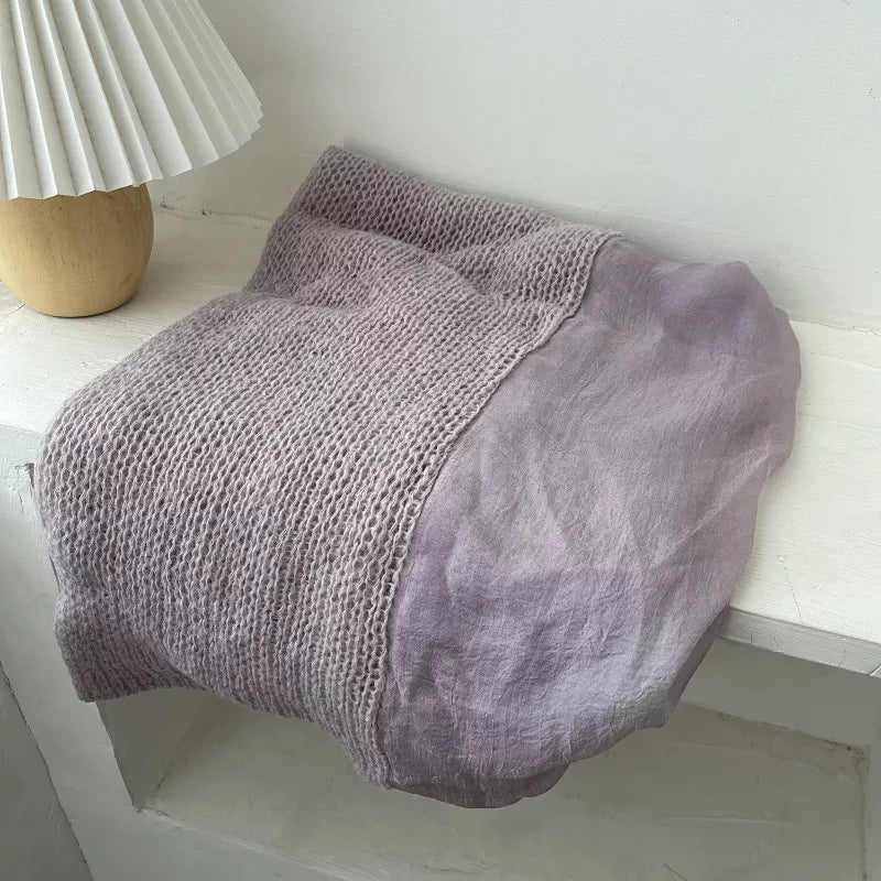 Lightweight Knitted Scarf with Dyed Edges