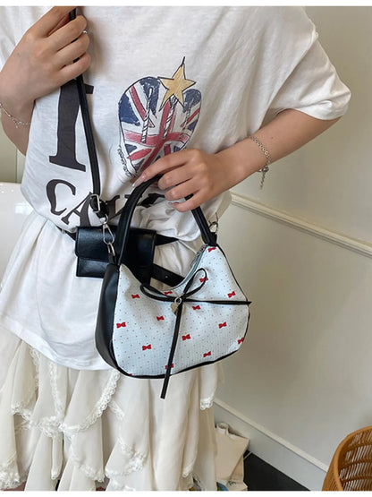 Printed Bow Shoulder Bag