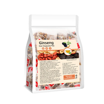 Ginseng Five Treasure Tea English Label Combination Health Tea Triangle Bag