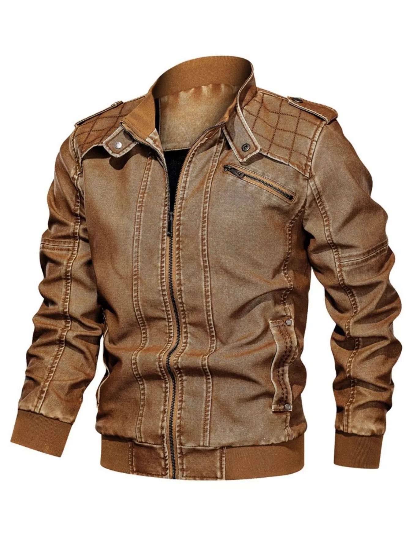 Men's Plus Size Zip Up Long Sleeve Jacket