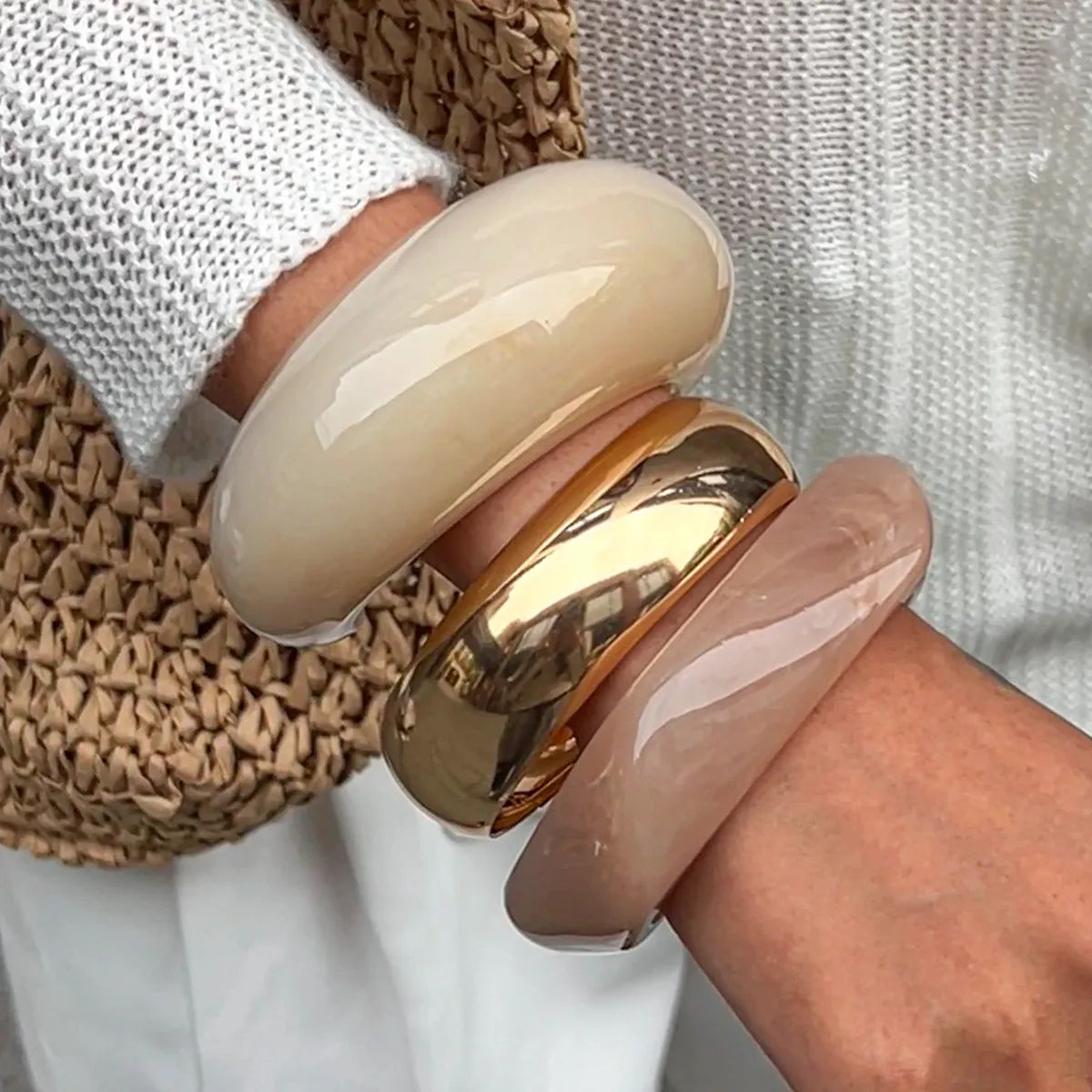 3 Piece Chunky Resin Bracelet Set