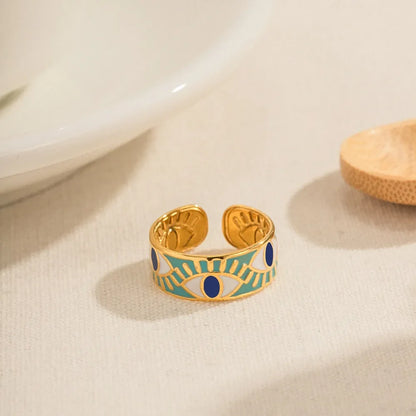Stainless Steel Evil Eye Ring