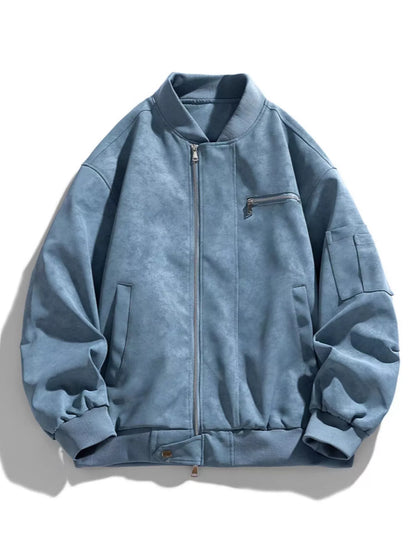 Men's Plus Size Vintage Zip Up Jacket