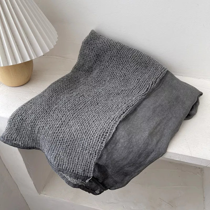 Lightweight Knitted Scarf with Dyed Edges