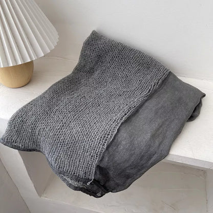 Lightweight Knitted Scarf with Dyed Edges