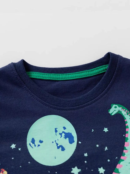 Children's Dinosaur Graphic Crew Neck T-Shirt