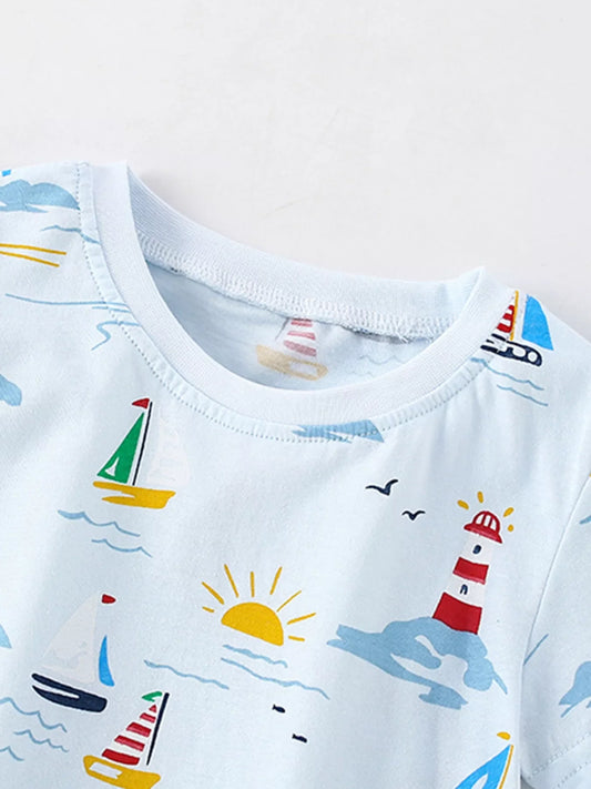 Children's Nautical Print T-Shirt and Shorts Set