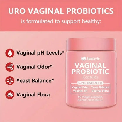 Feminine Vaginal Probiotic Supports PH Balance, Odor Control And Yeast Balance 60 Vegan Capsules
