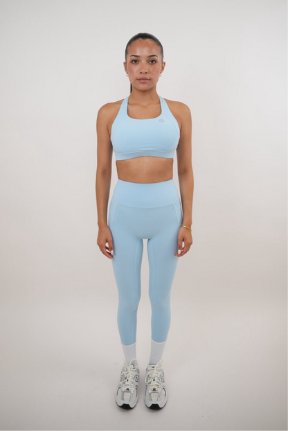 I Am Glowing Sky Blue Quick Dry Butter Legging