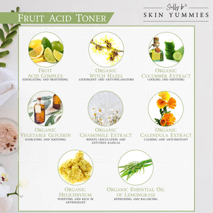 Fruit Acid Toner Plant Based for Smooth Radiant Skin