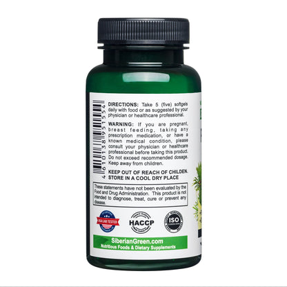 Siberian Green Pine Nut Oil Capsules – 200 Softgels