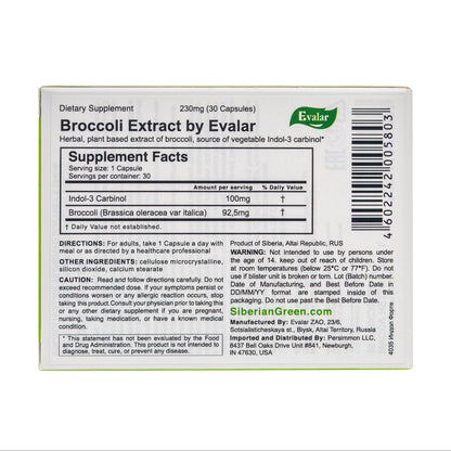 Evalar Broccoli Indol-3 Extract – 30 Capsules