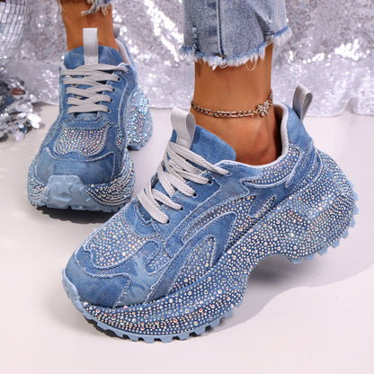 Rhinestone Lace Up Sneaker