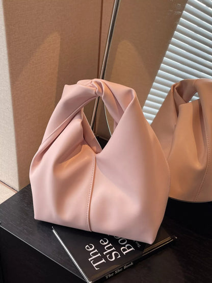Knot Handle Leather Handbag