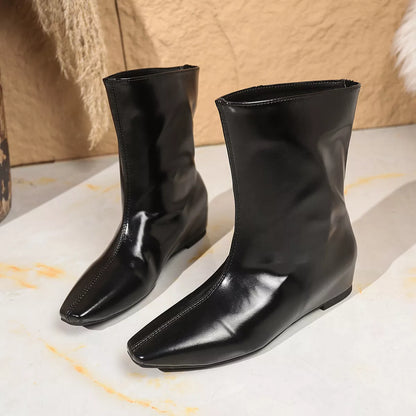 Point Toe Leather Boots