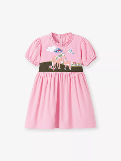 Children's Cartoon Short Sleeve Dress