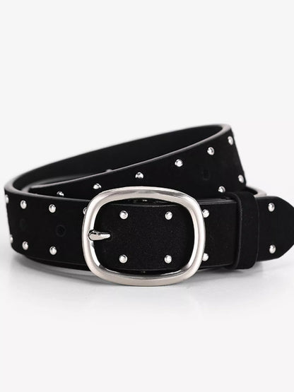 Studded Silver Buckle Belt