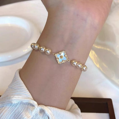 18K Gold-Plated Pearl Bracelet