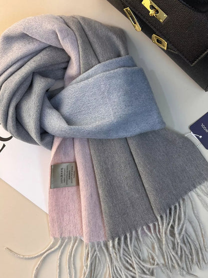 Color Block Fringe Scarf