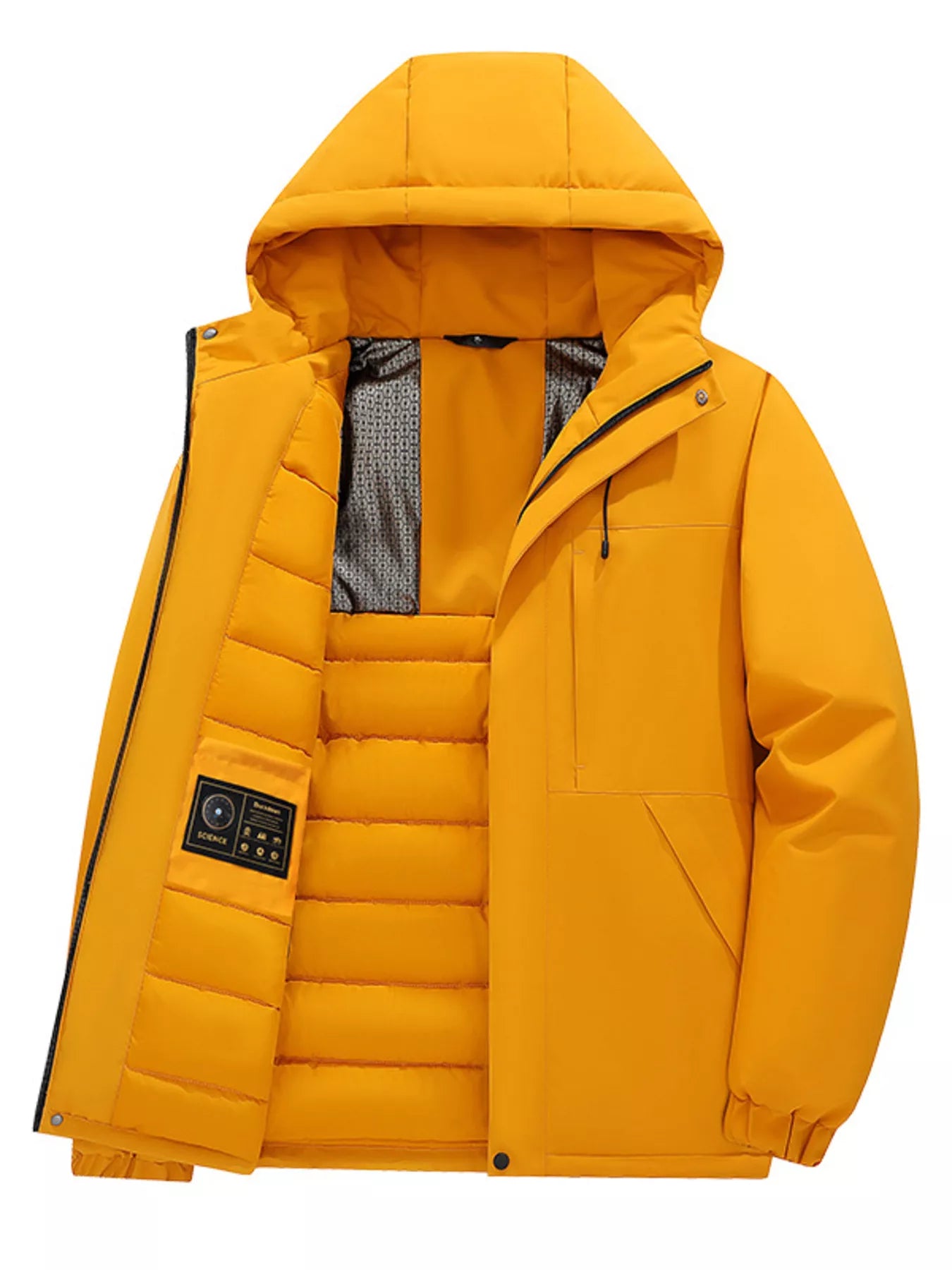 Men's Full Size Zip Up Hooded Winter Coat Plus Size