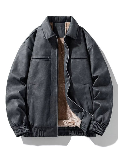 Men's Plus Size Zip Up Long Sleeve Jacket