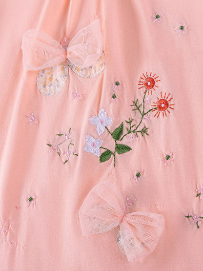 Children's Ruffled Hem Short Sleeve Dress