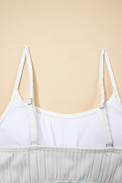 Textured Contrast Banding Bikini High Waist 2pcs Swimsuit