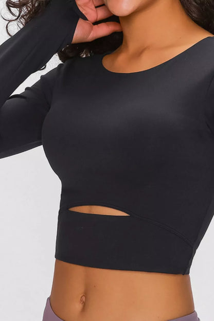 Millennia Long Sleeve Cropped Top With Sports Strap