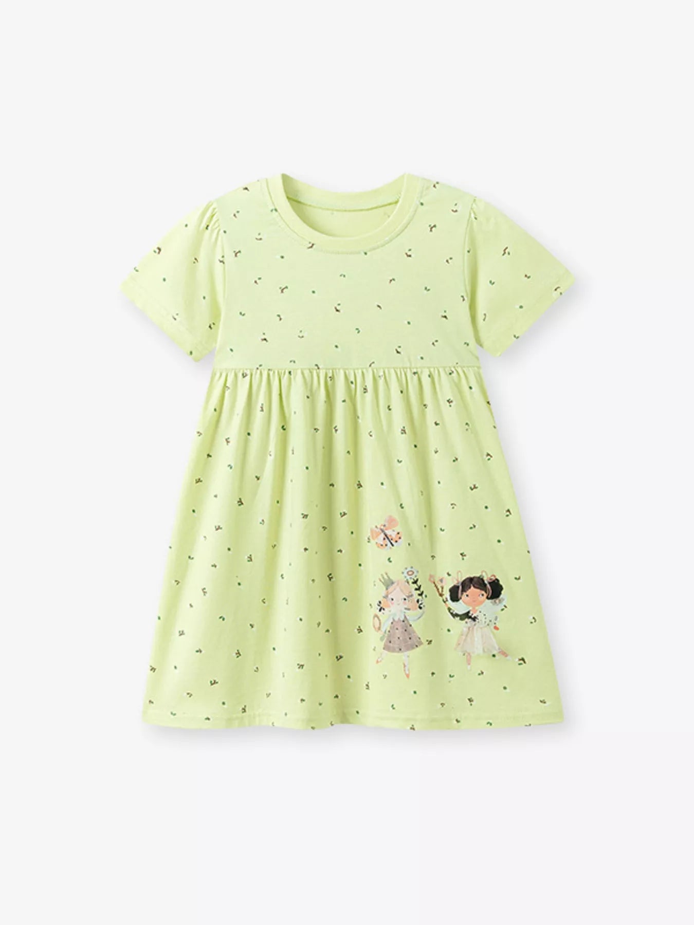 Children's Cartoon Short Sleeve Casual Dress