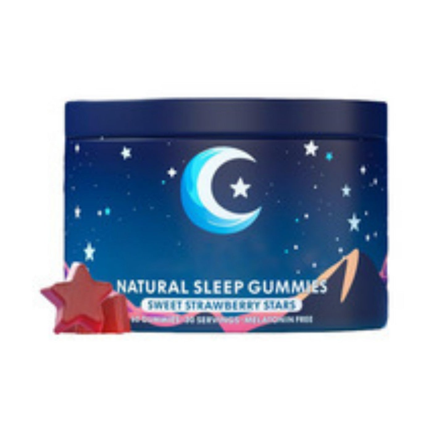 Natural Sleep Gummies, Melatonin-Free Formula, Sweet Strawberry Flavor, Supports Relaxation & Stress Relief, 60 Gummies