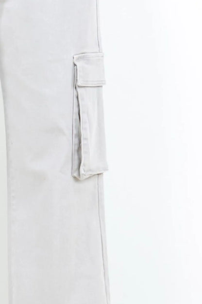 American Bazi Full Size Drawstring Wide Leg Cargo Pants Plus Size