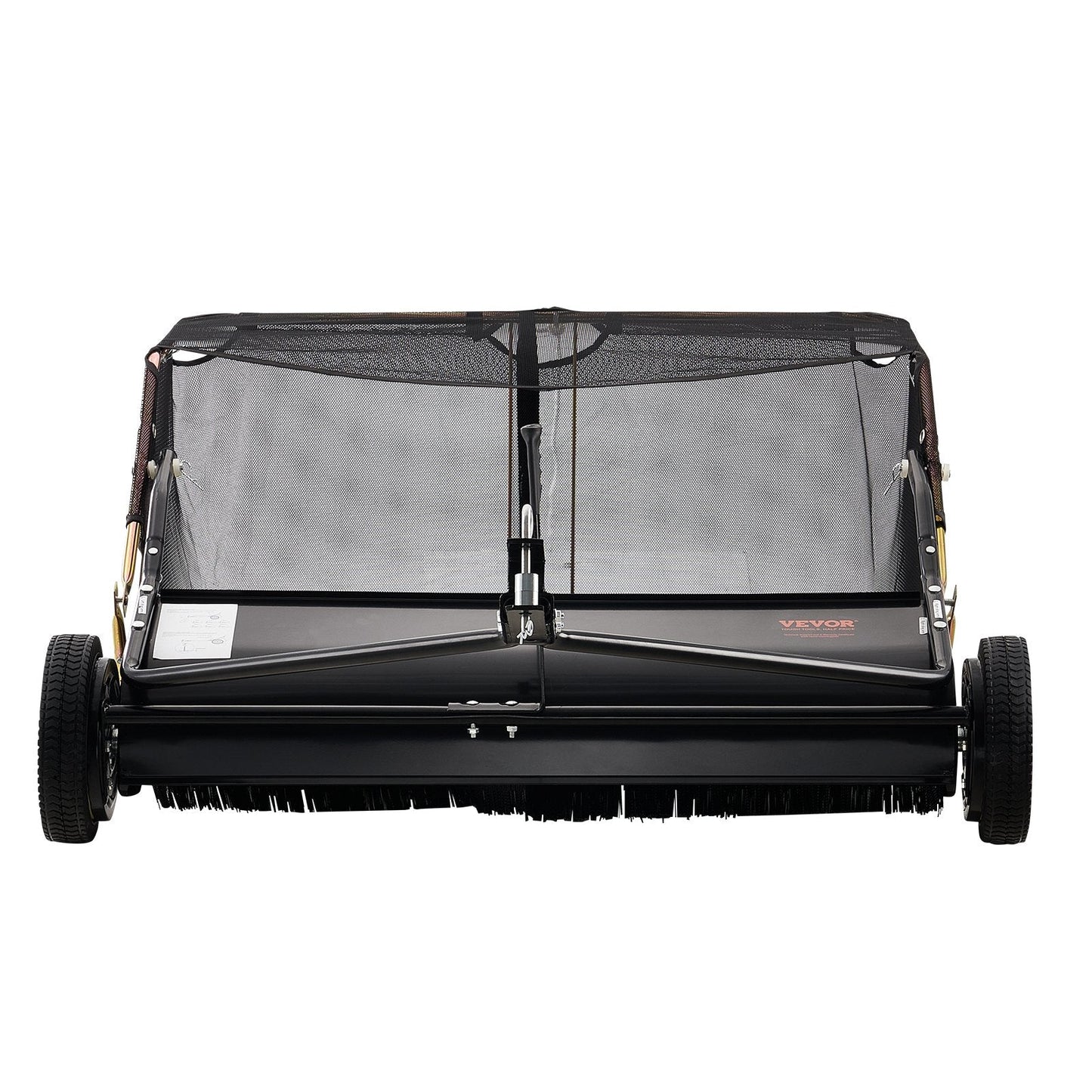 VEVOR Tow-Behind Lawn Sweeper 42-inch Leaf Yard Collector 12 Cu.ft. Adjustable