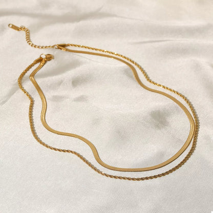 18K Gold-Plated Stainless Steel Layered Necklace