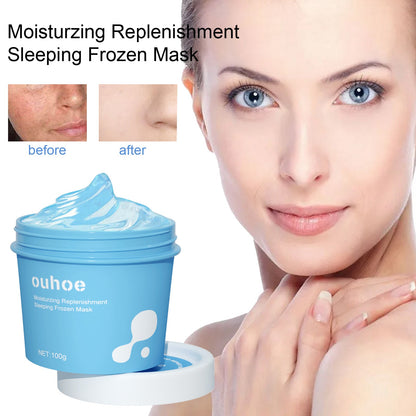 OUHOE Hydrating And Moisturizing Sleep Frozen Mask, Shrink Pores Brightens Skin, Refreshes And Moisturizes Spread Mask