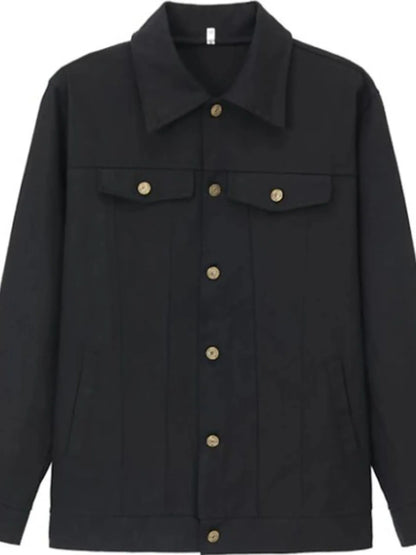 Men's Full Size Button Up Long Sleeve Jacket Plus Size
