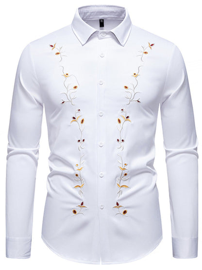 Men's Embroidered Long Sleeve Shirt