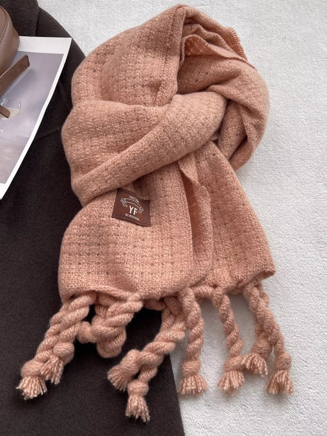 Knitted Tassel Scarf