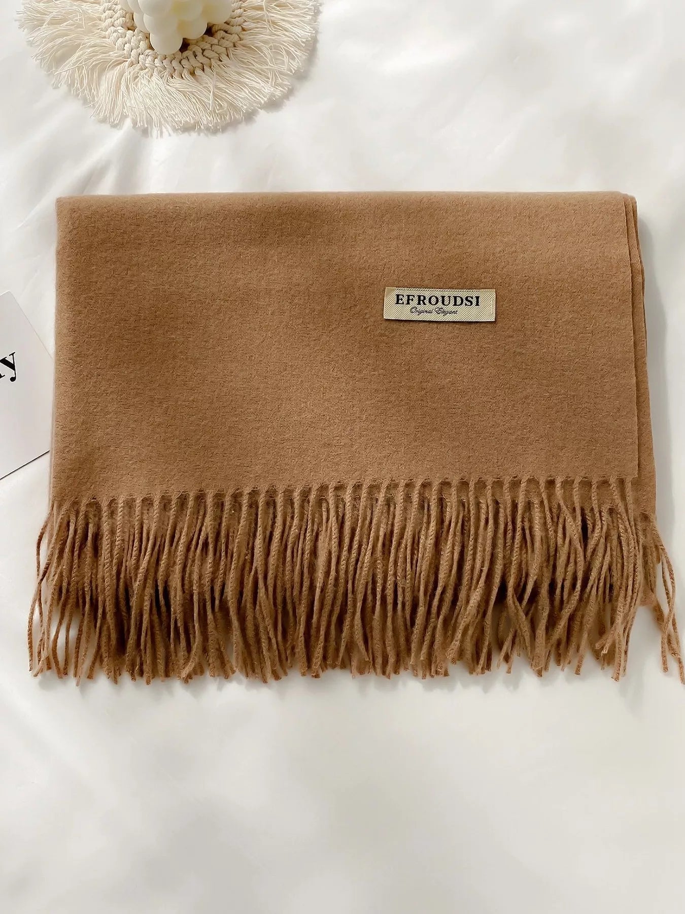 Fringe Solid Color Scarf