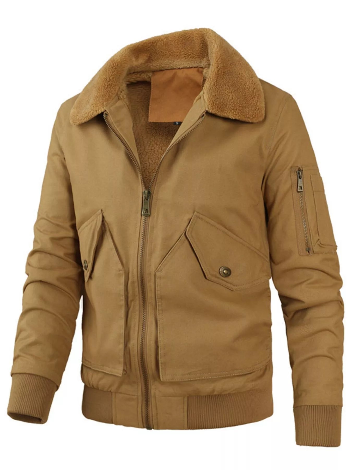 Men's Full Size Zip Up Bomber Jacket Plus Size