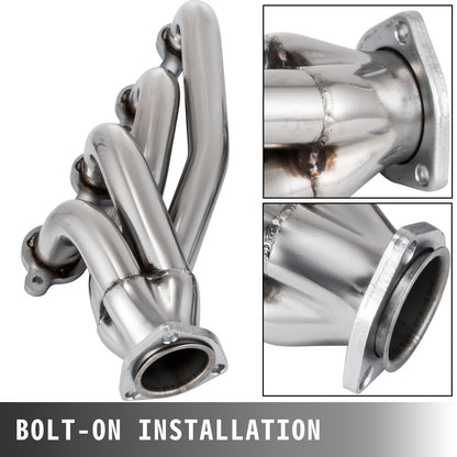 VEVOR Exhaust Header Set 1 Exhaust Turbo Headers, Stainless Steel Exhaust Manifold Headers, Shorty Engine Conversion LS Swap Exhaust Headers For Chevy LS1 LS2 LS3 LS6 LS10 SUV Truck Car