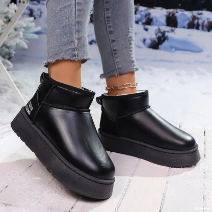 Faux-Fur Platform Ankle Boots