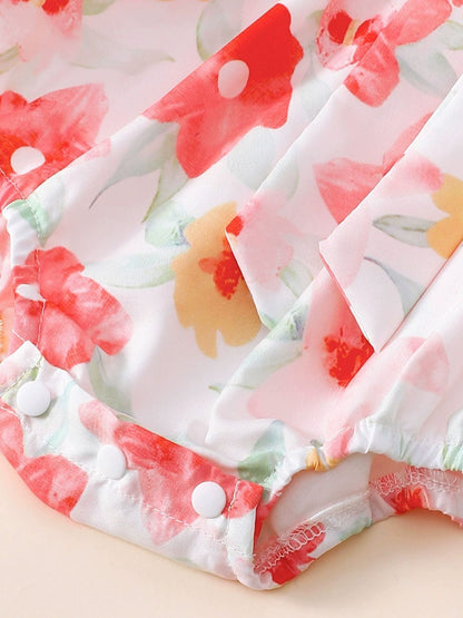 Children's Floral Print Bodysuit & Headband Set