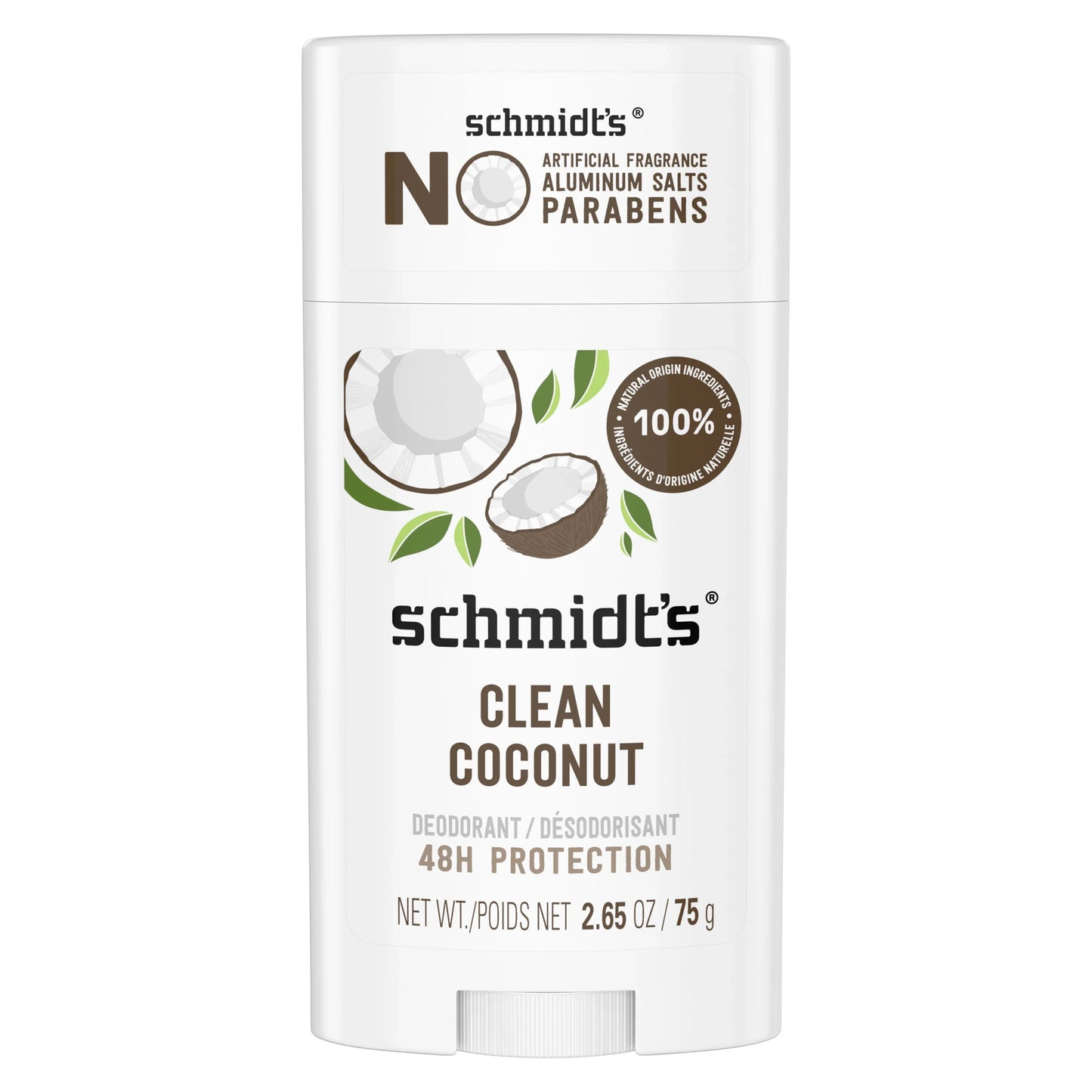 Schmidts - Clean Coconut Deodorant Stick, 2.65 oz - Natural Odor Protection