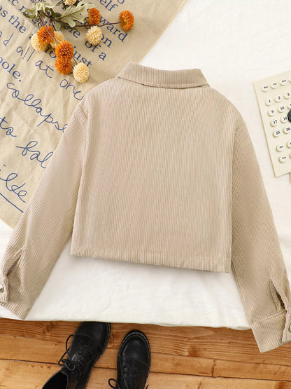 Children's Casual Corduroy Button-Up Jacket