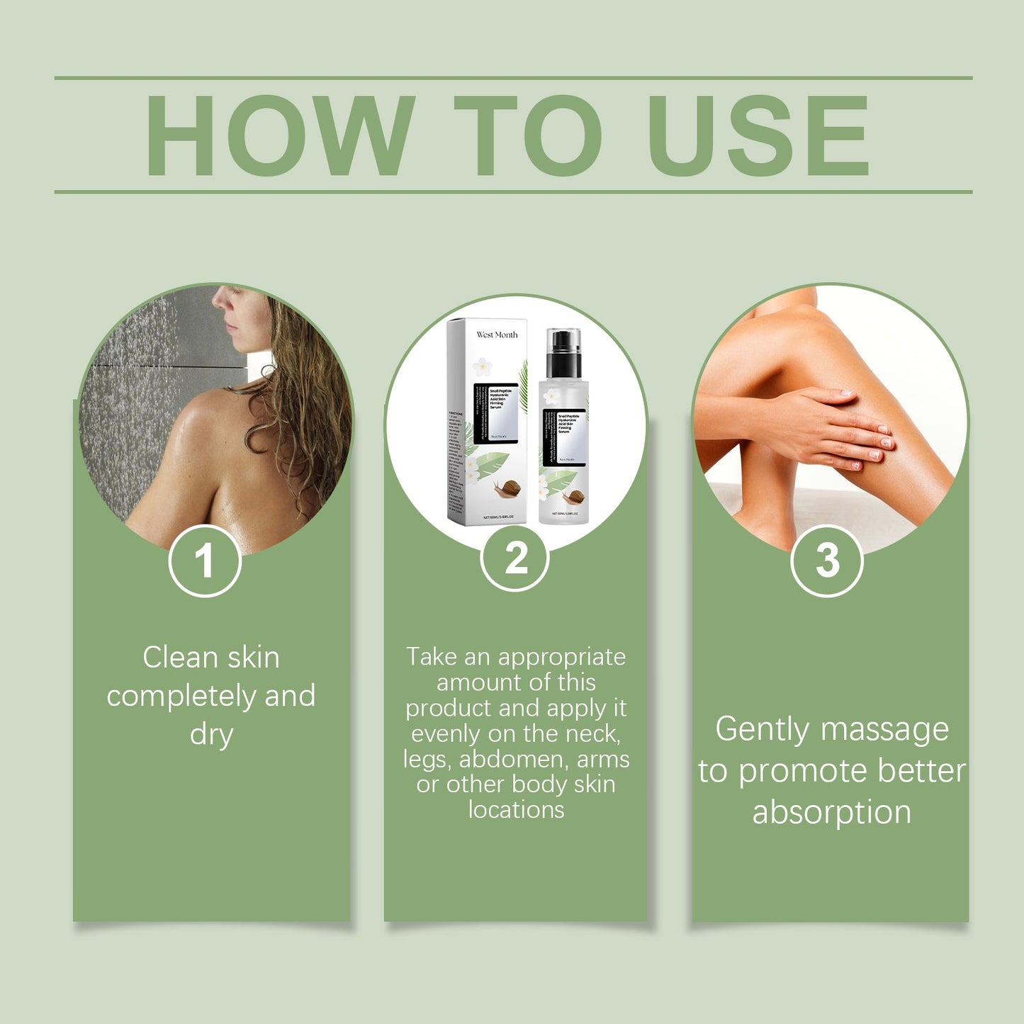 West&Month Snail Peptide Hyaluronic Acid Firming Serum Moisturizes And Tights Skin, Firming And Smoothing Skin Lines