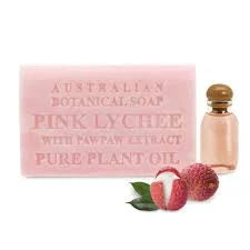 Australian Botanical Soap - Pink Lychee Bar Soap, 6.6 oz - Gentle Cleansing Soap