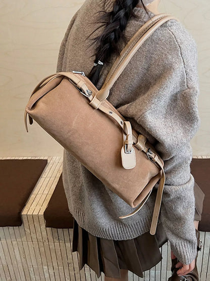 Buckle Decor Shoulder Bag