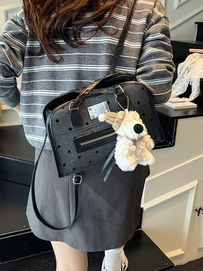 Polka Dot Convertible Shoulder Bag