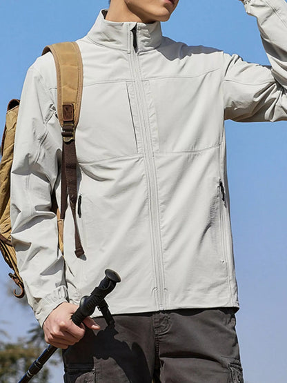 Men's Plus Size Zip Up Lightweight Windproof Outdoor Jacket