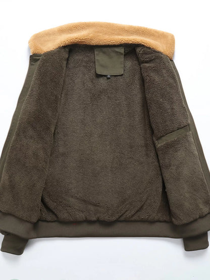 Men's Full Size Zip Up Bomber Jacket Plus Size